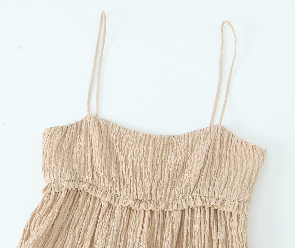 Women's Textured Sleeveless Wide-Leg Jumpsuit