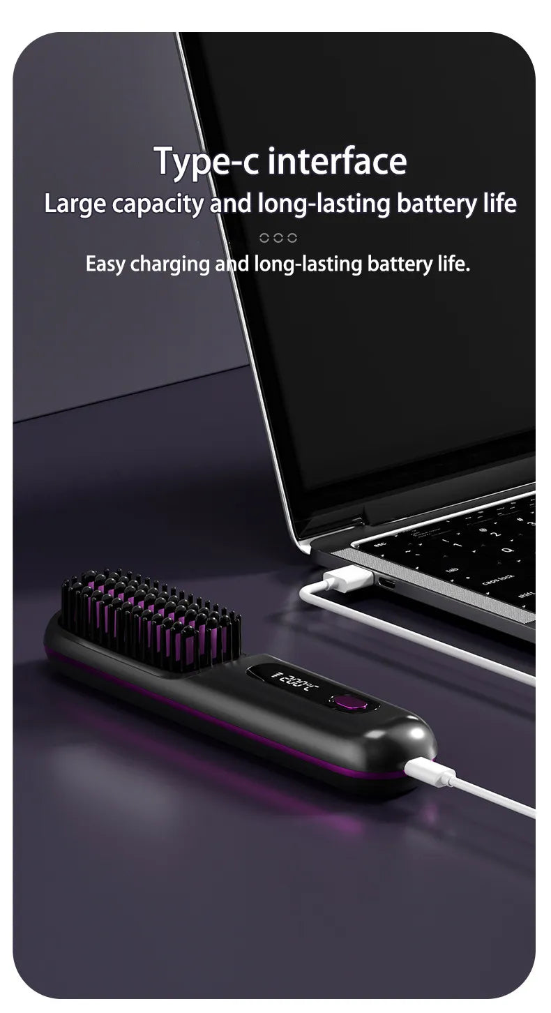 Portable 2 In 1 Hair Straightener Comb