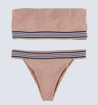 New Solid Color Strapless Bikini Swimwear for Women