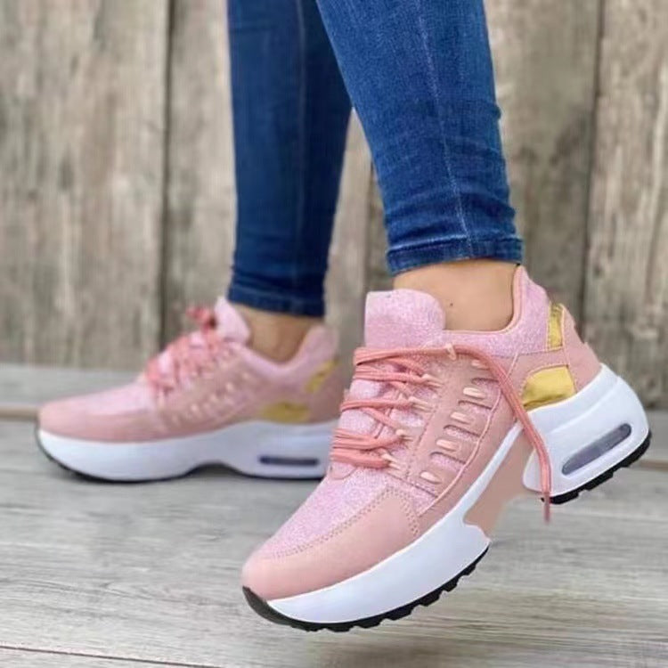 Large Women's Casual Sports Shoes - Breathable Mesh Design