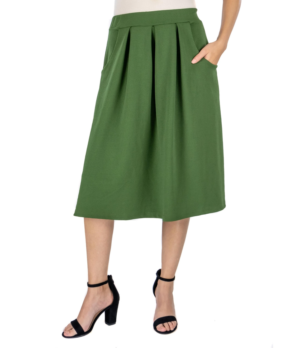 24seven Comfort Apparel Womens Classic Knee Length Skirt, small