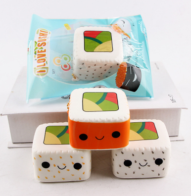 New Squishy Cat Burger and Salmon Sushi PU Toys