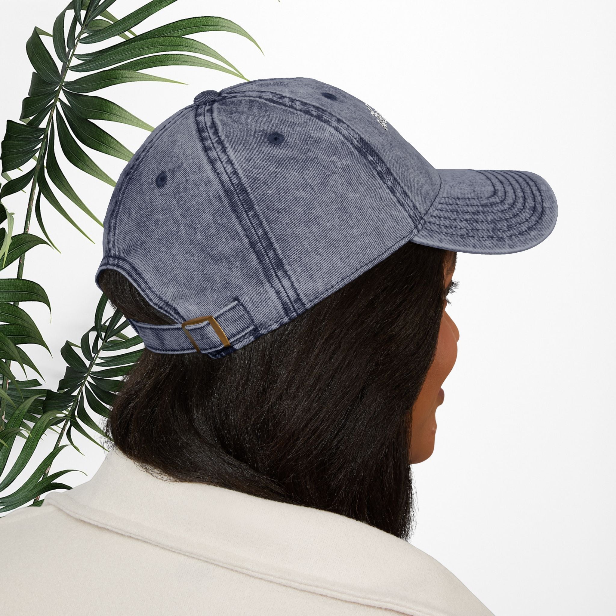 Bespattered Facade "I'm Fine" White Embroidered Vintage Cap
