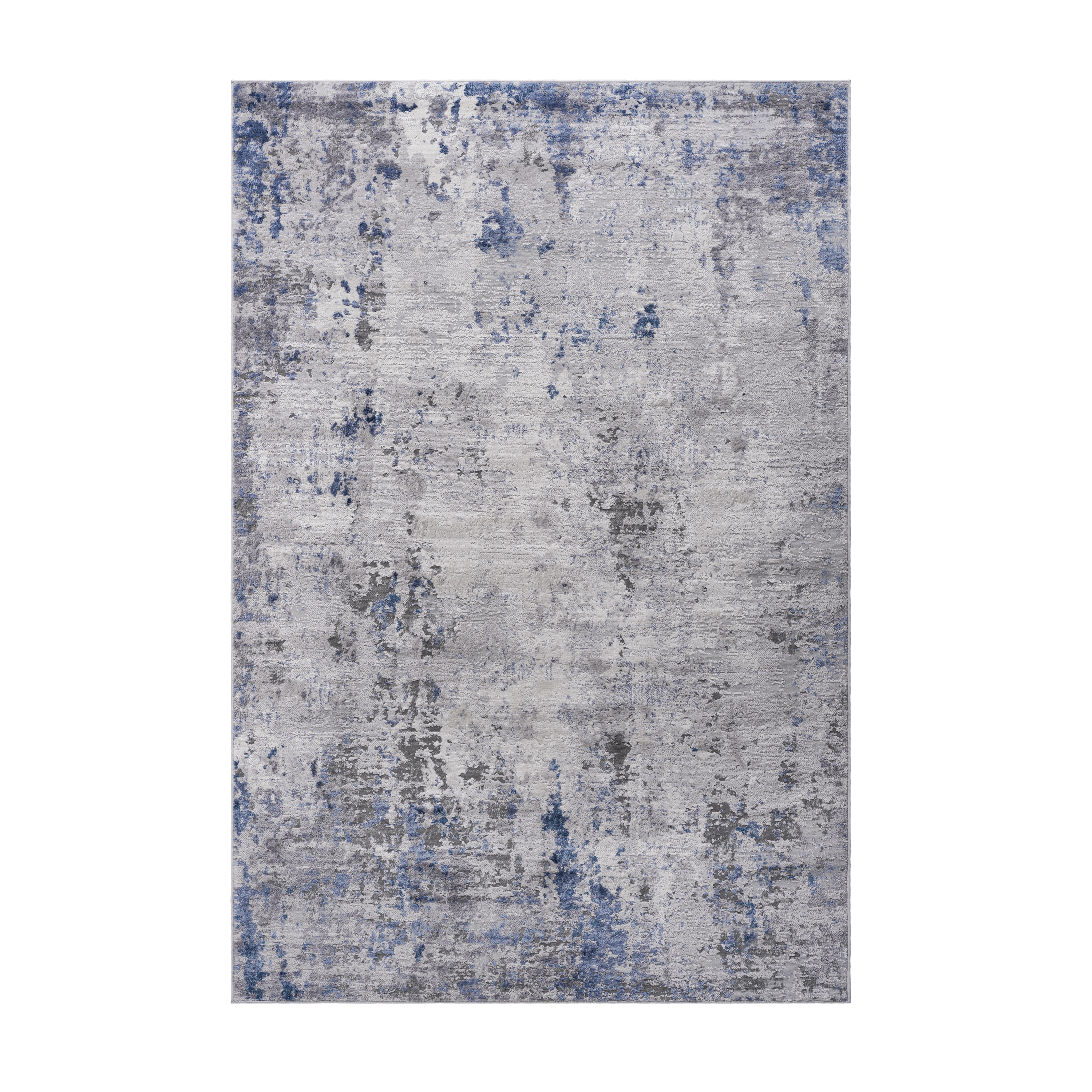 NAAR MARFI Collection 5X7 Silver / Blue / Abstract Area Rug