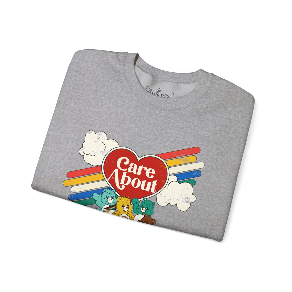 Care About Disability Rights - Retro 80s Vibe - Unisex Heavy Blend™ Crewneck Sweatshirt