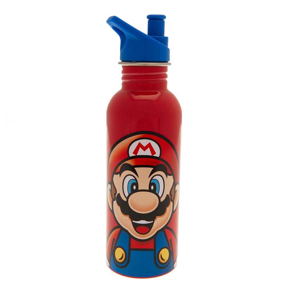 Pyramid International Super Mario Water Bottle (Mario Design) 700ml Metal Water Bottle Girls Water Bottle Boys Water Bottle Kids Metal Water Bottle - Official MerchandiseBlack