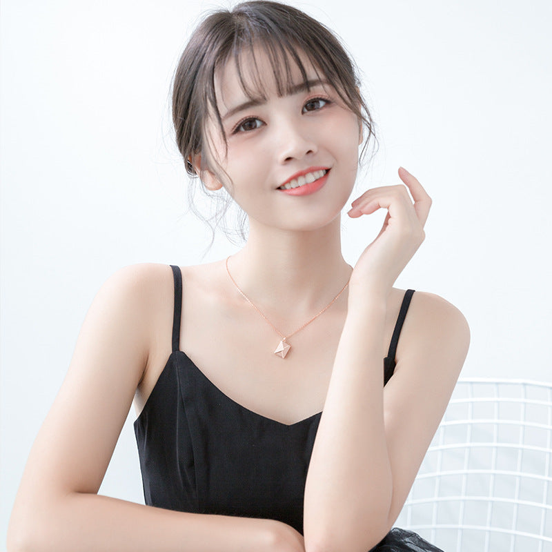 Square Envelope Pendant Necklace, Clavicle Chain