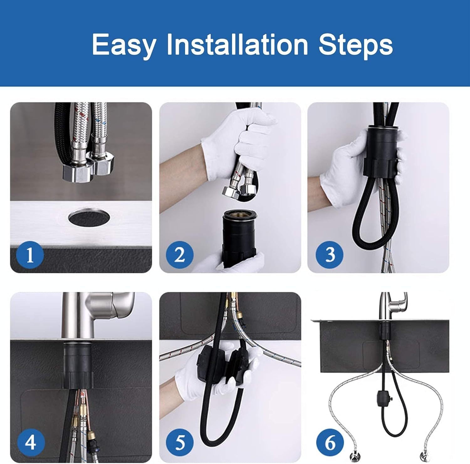 Single Handle High Arc Brushed Nickel Pull Out Kitchen Sink Faucet with 4 Spraying Modes,Single Level Stainless Steel with Pull Down Sprayer