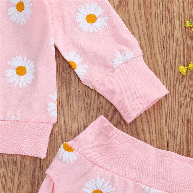 2020 Fall New Girls' Floral Print Infant Outfit Set