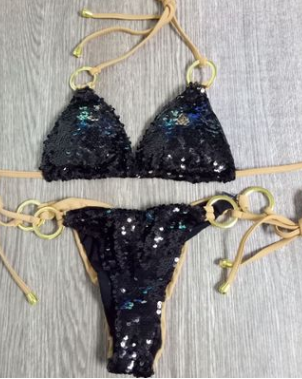 2018 New Sequin Triangle Bikini Swimsuit for Women