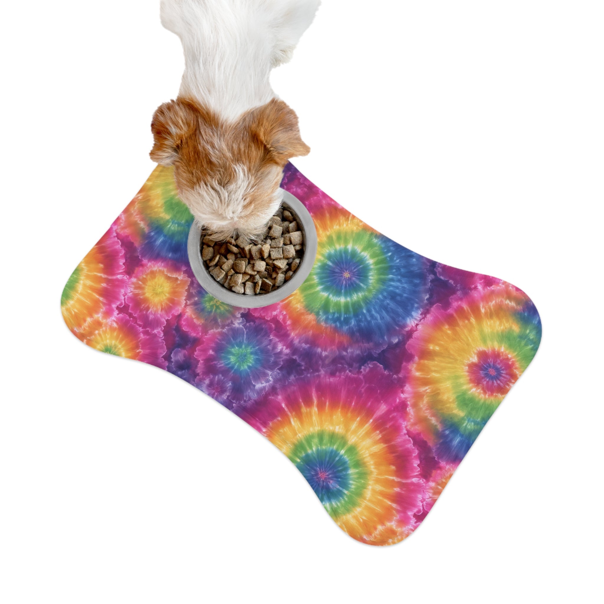 Bespattered Facade Rainbow Tie Dye Pet Feeding Mats (3 Shapes)