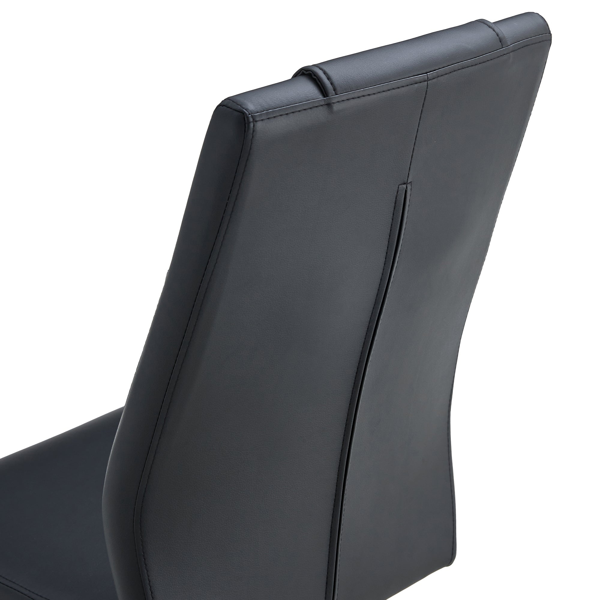 Modern dining chairs with faux leather padded seats, dining room chairs, gold metal leg upholstered chairs, suitable for kitchens, living rooms, bedrooms, and offices, set of 6 (black+PU leather)C-001
