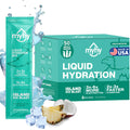 MyHy Liquid Hydration Packets Electrolyte Drink Mix for Adults & Kid Hydration Support Dehydration Relief for Travel Pregnancy Sports Hangovers Bachelor & Bachelorette Party–Island Ice 50 Count