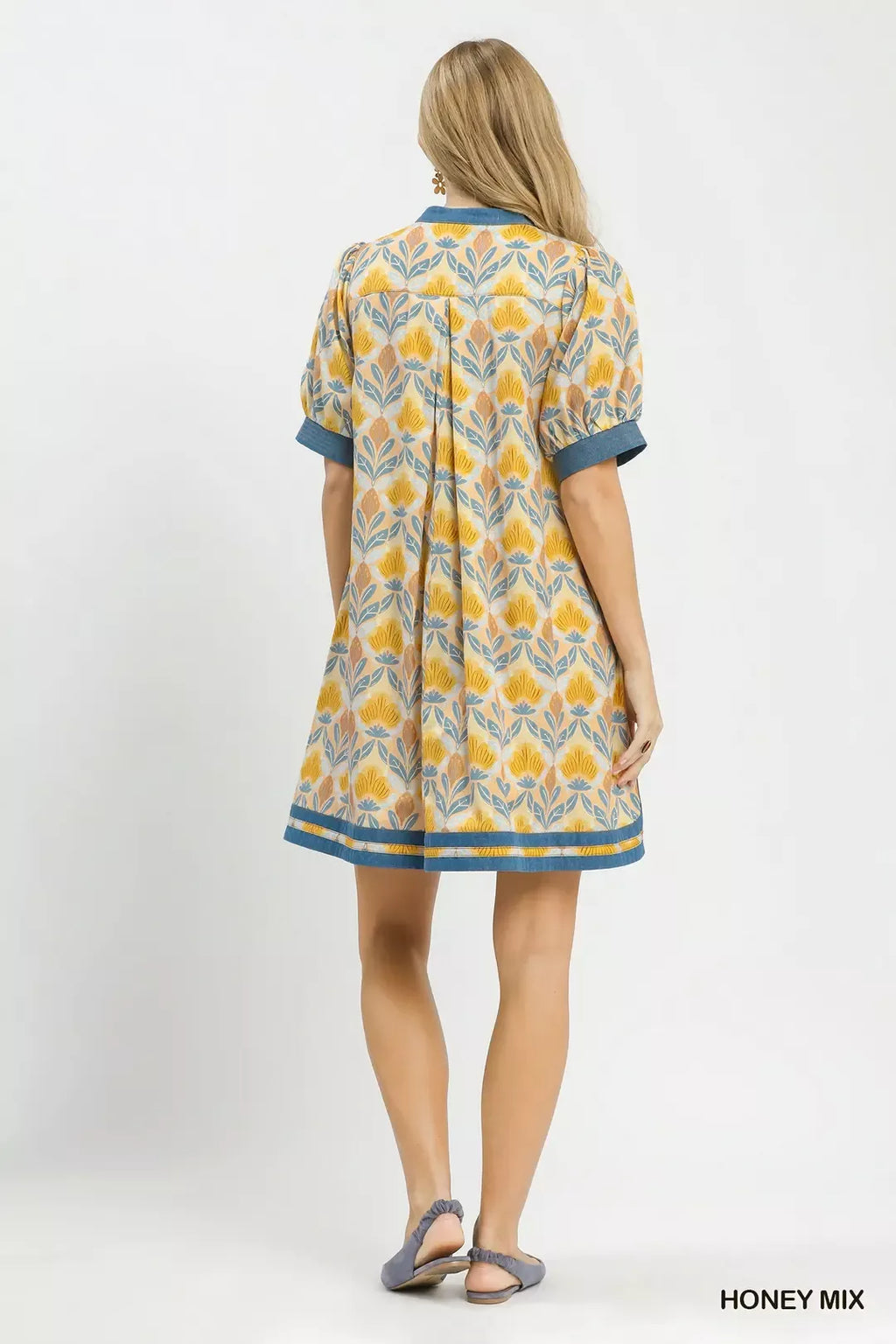 Umgee Mix Tile Print Mini Dress