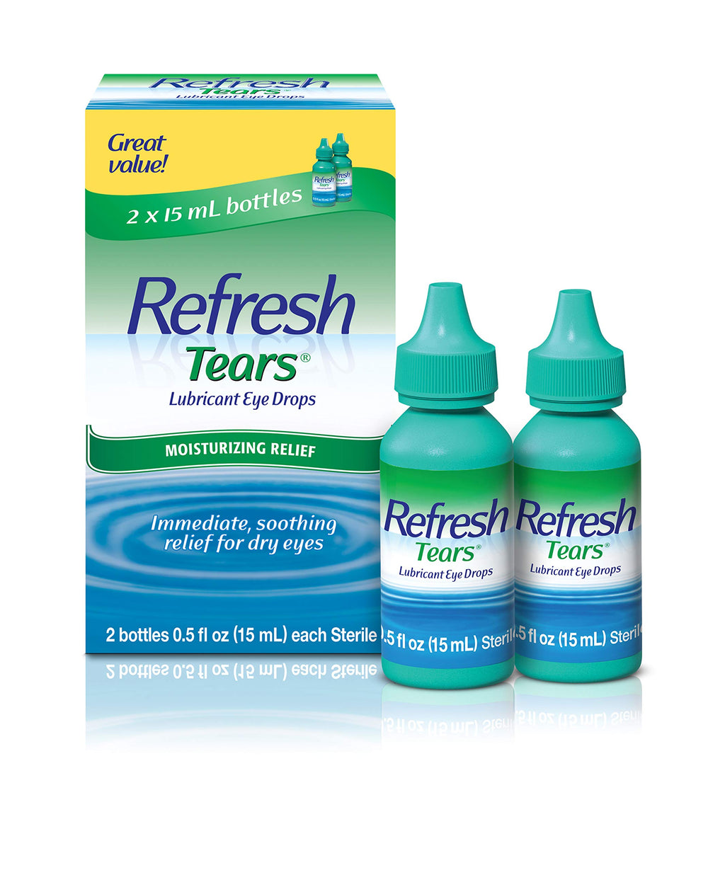 Refresh Tears Lubricant Eye Drops 2 Bottles .5 fl oz (15 ml)