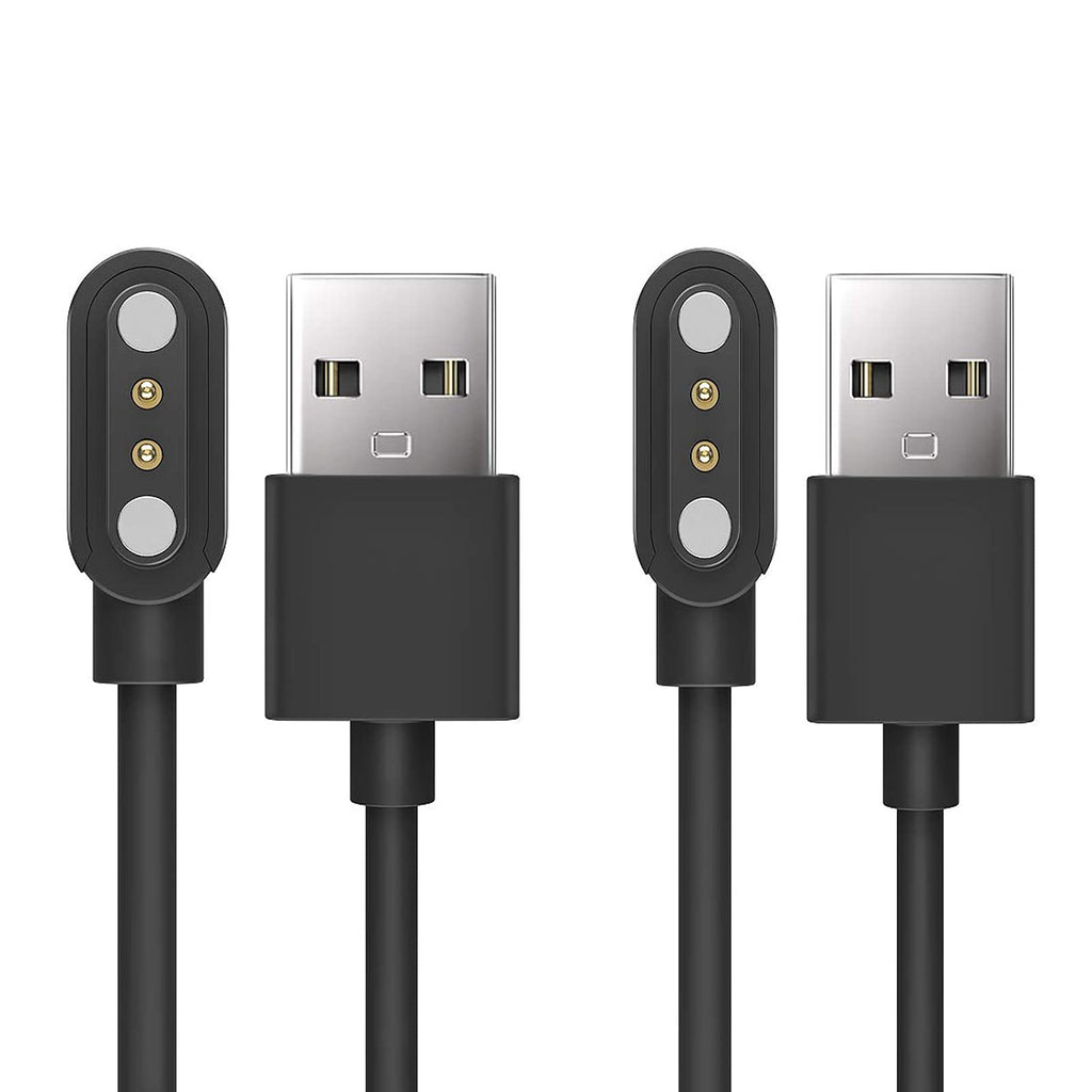 Compatible with Motast 1.69" Smartwatch Charger Lamshaw Magnetic USB Replacement Charging Cable Compatible with MuGo P36 Smartwatch 1.69" / Motast 1.69" Smartwatch (2 Pack-Black+Black)