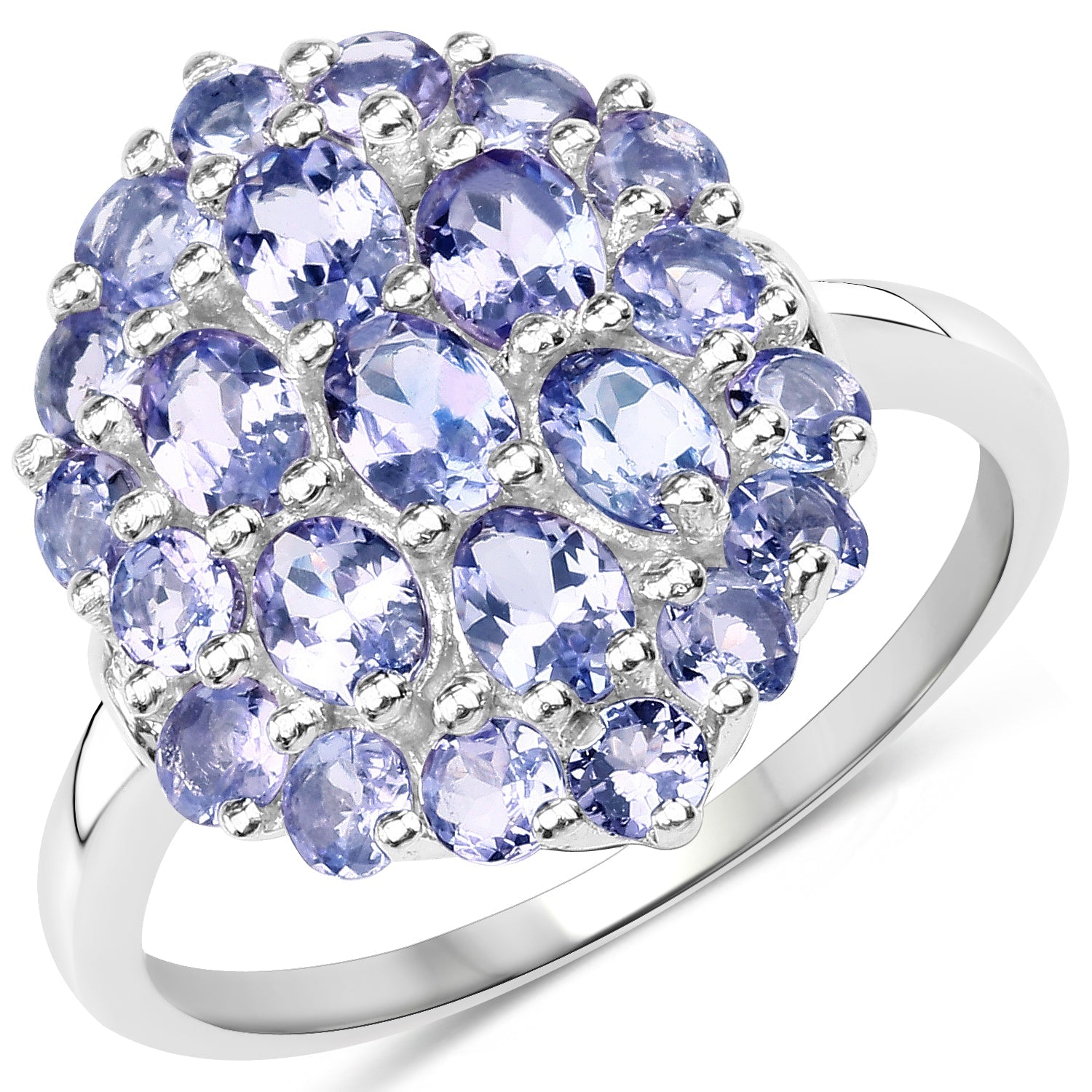 2.31 Carat Genuine Tanzanite .925 Sterling Silver Ring