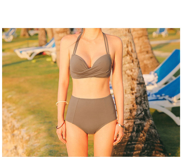 Korean 2020 New High-Waisted Bikini Swimwear Set