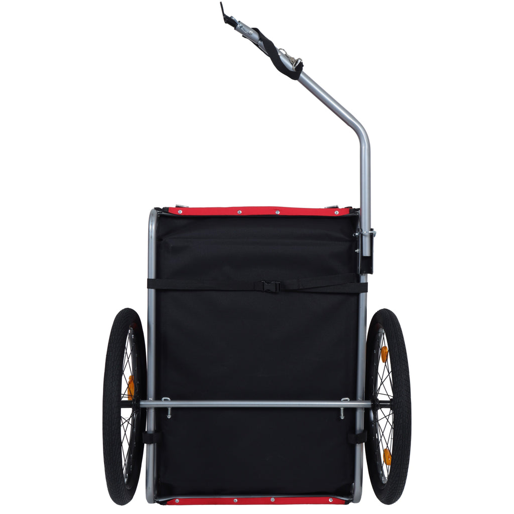 Large Folding Bike Trailer for Dogs – 66LB Capacity All-Terrain Pet Carrier, Durable Steel Frame for Cycling, Jogging, Camping & Outdoor Adventures, Black- Red