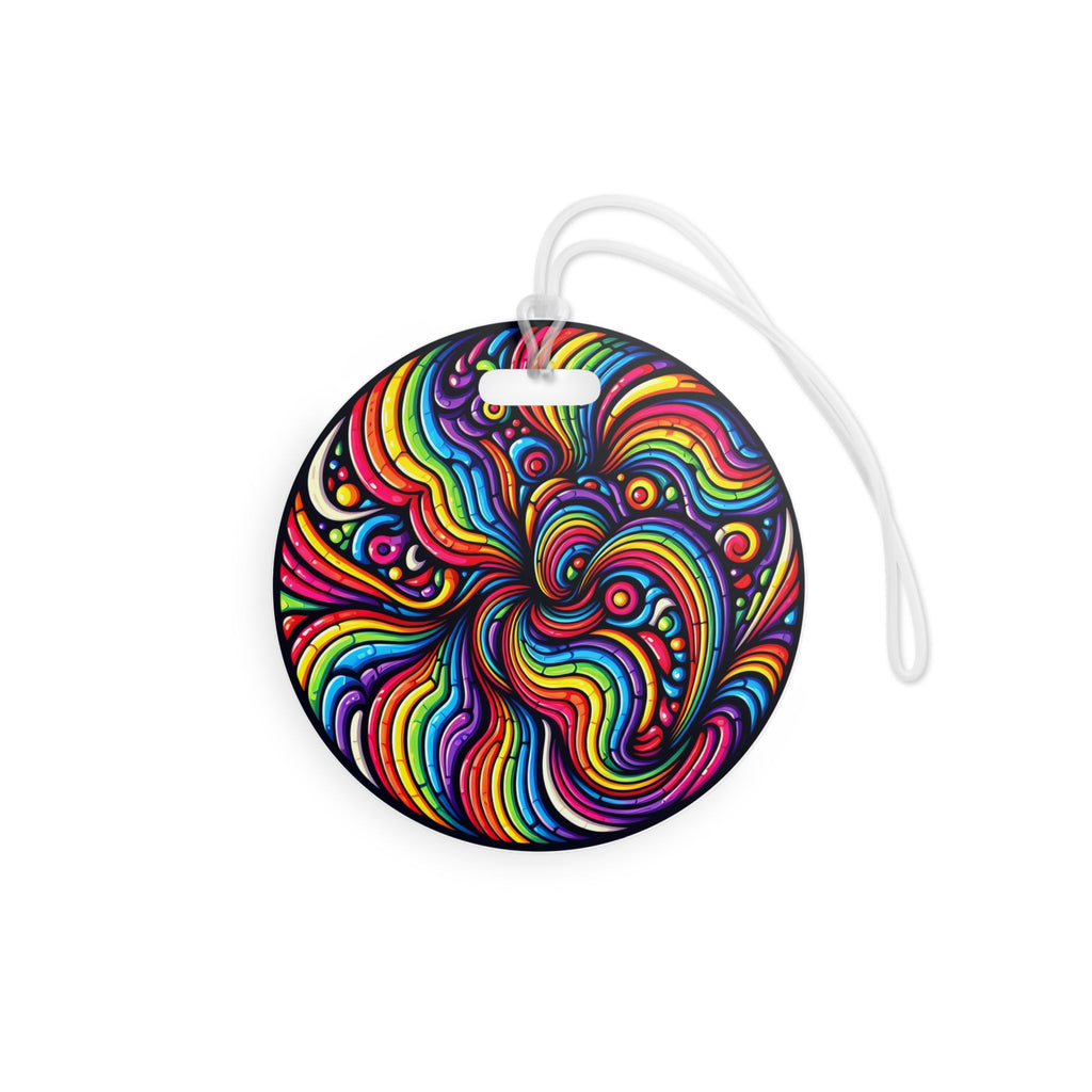 Bespattered Facade Rainbow Swirl Round Luggage Tag
