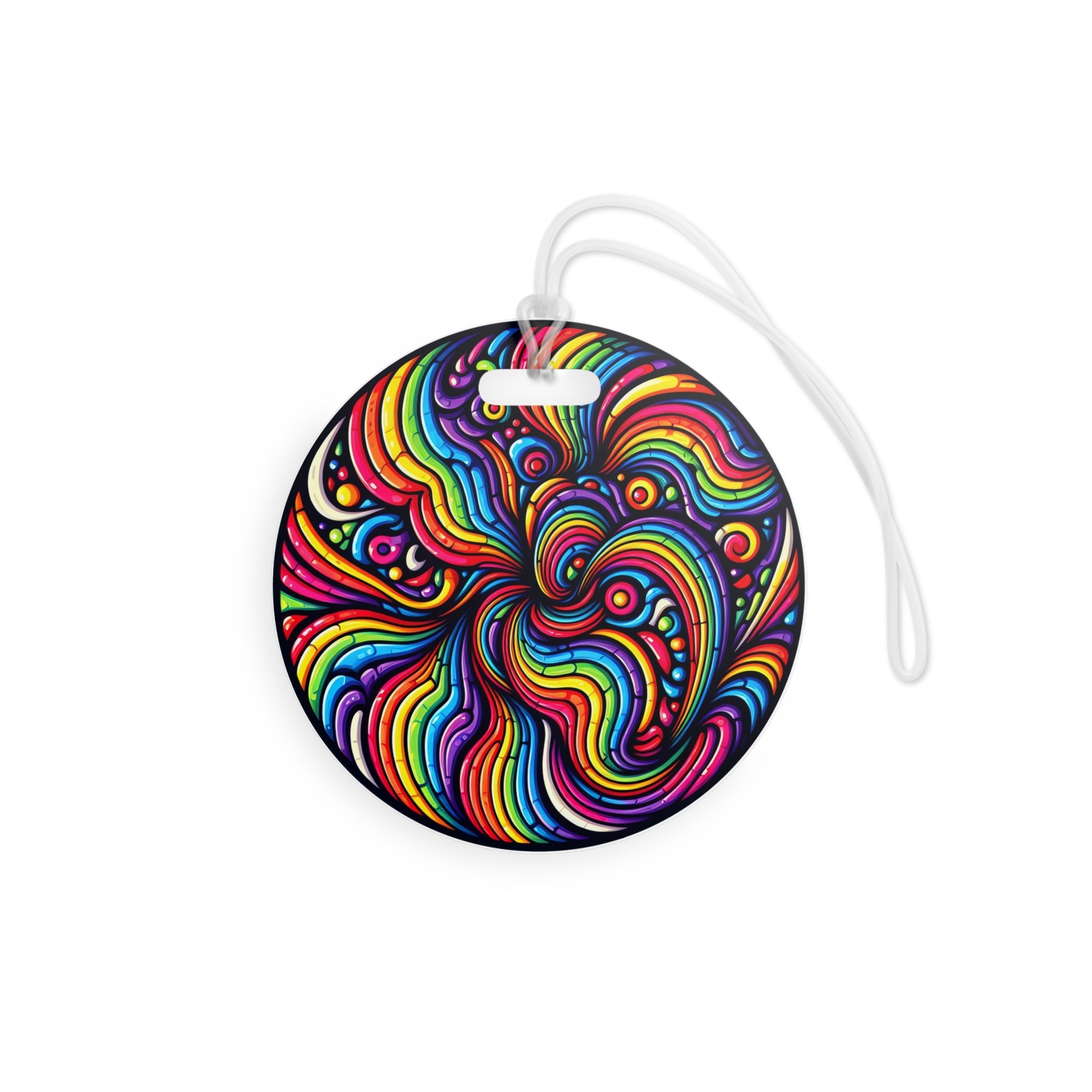 Bespattered Facade Rainbow Swirl Round Luggage Tag