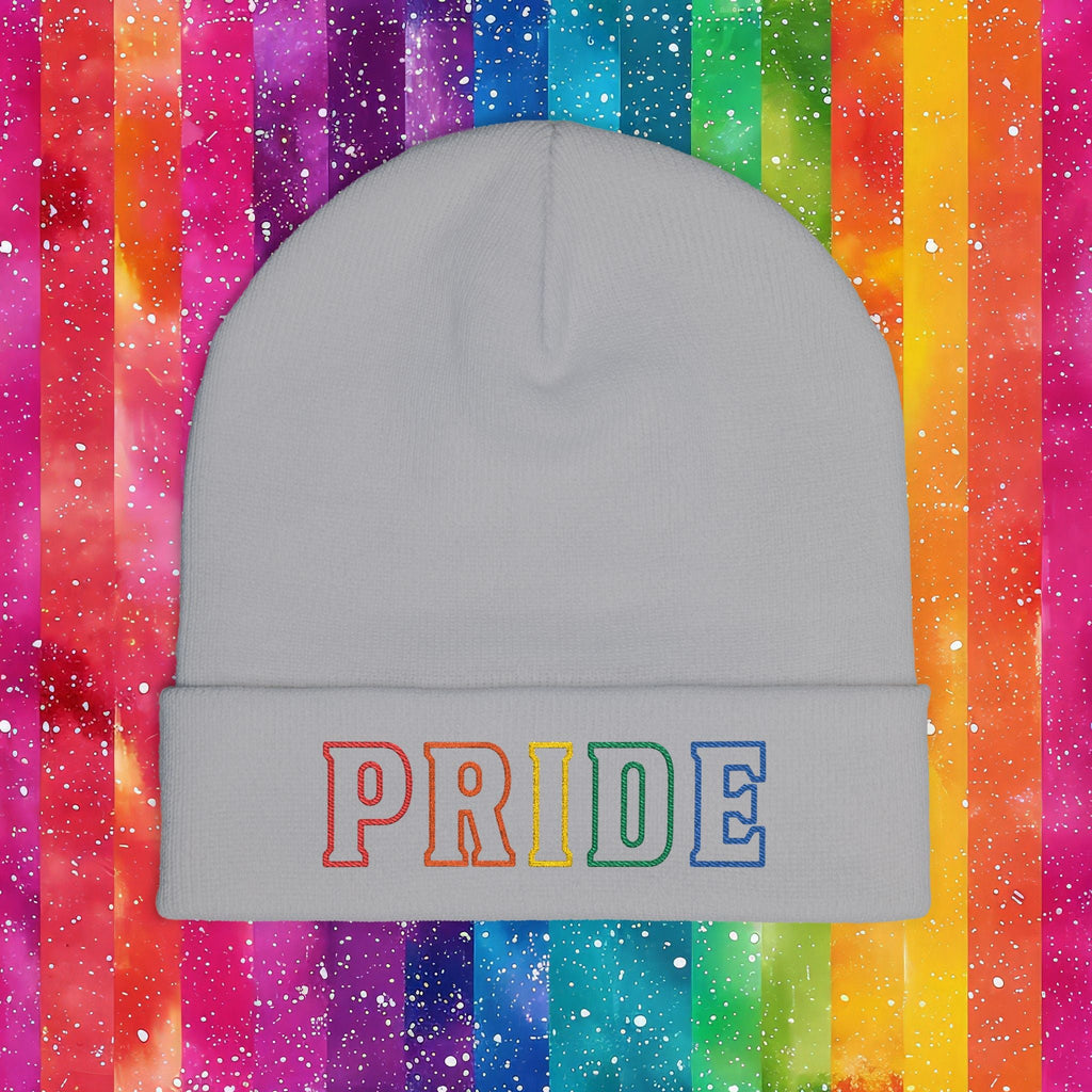 Bespattered Facade Rainbow LGBTQ+ Pride Embroidered Knit Beanie