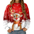 ZenGents Christmas Sweater for Women Cute Reindeer Holiday Clothes Sweatshirt Outfits Red L