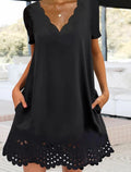 V-neck Hem Dress for Women's Fashion Home Wear