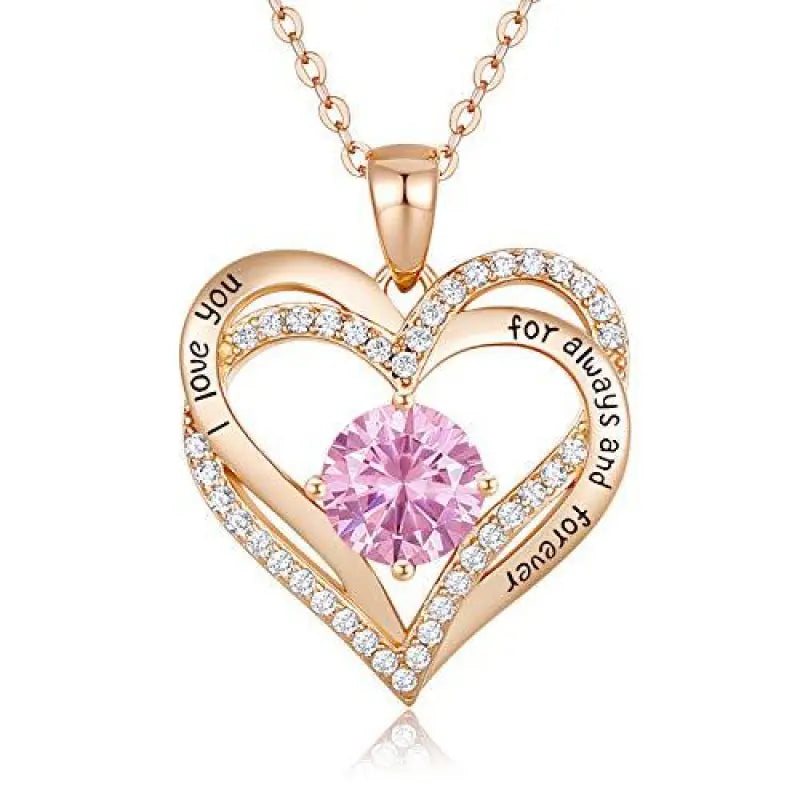 Diamond Zircon Heart Pendant Women's Clavicle Necklace