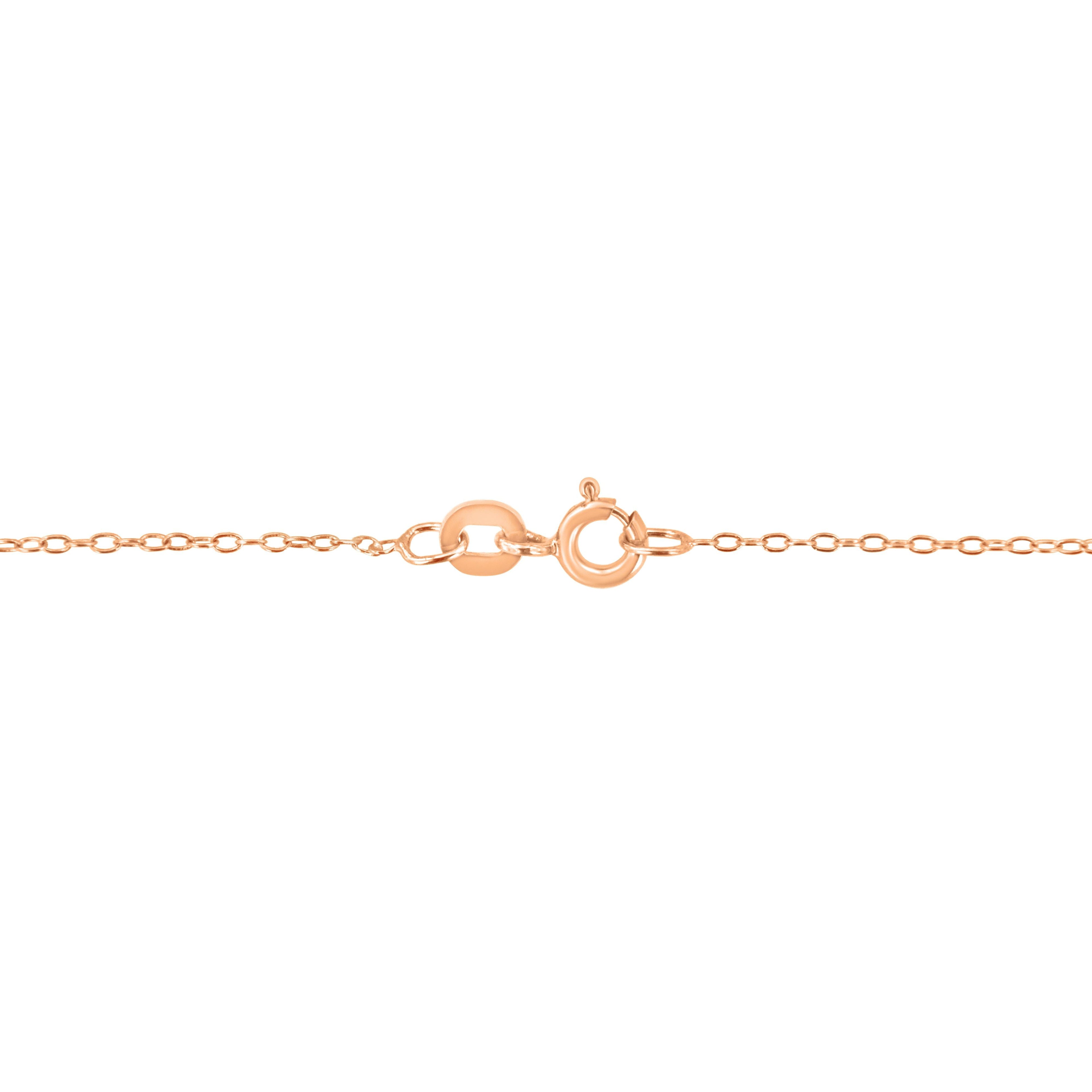 AGS Certified 10K Rose Gold 1/5 Cttw Bezel Set Round Diamond Solitaire 16-18" Adjustable Pendant Necklace (H-I Color, VS1-VS2 Clarity)