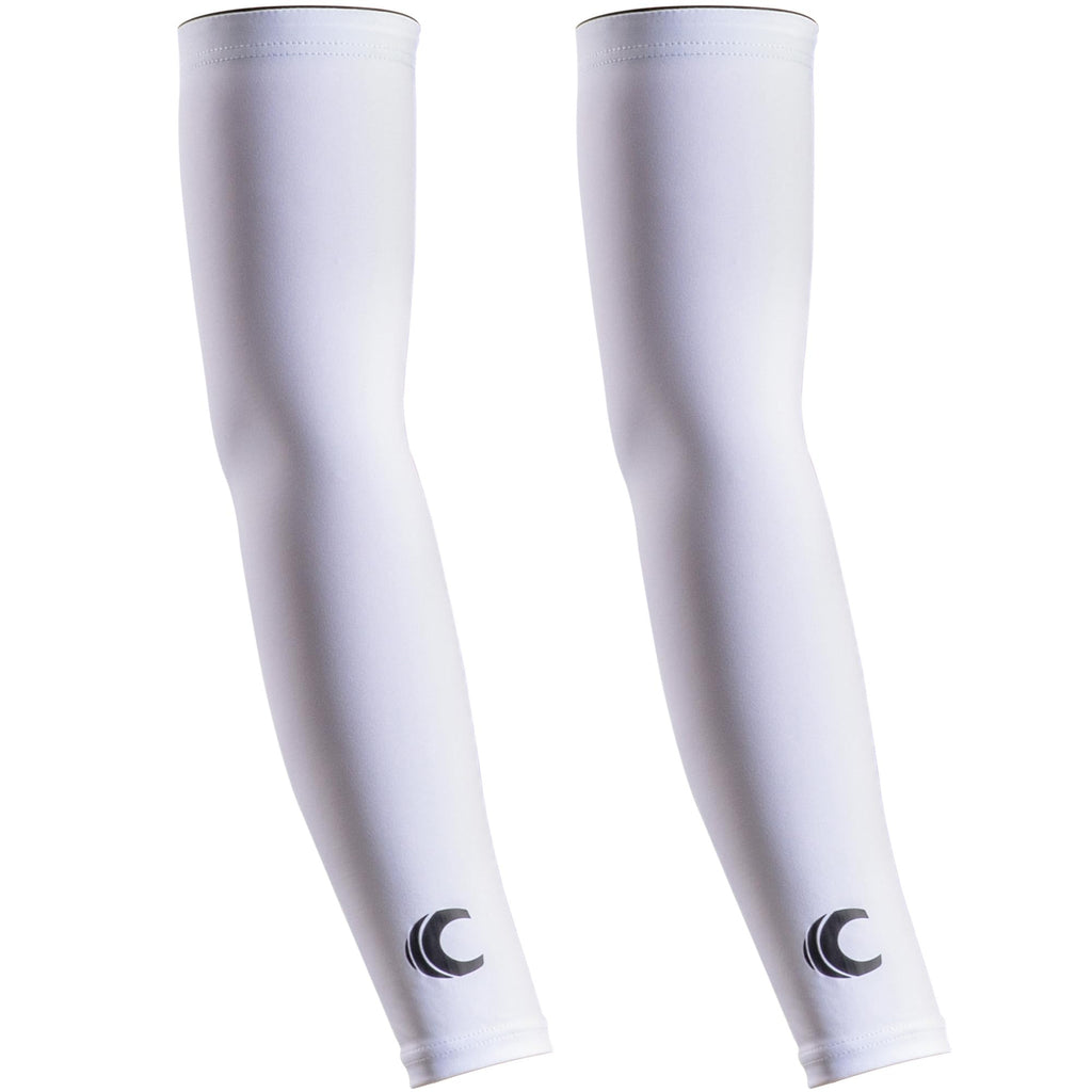 Cannon Sports Cooling Arm Sleeves for Men and Women Breathable Moisture-Wicking Sun Protection Clothing (Pair) (White XX-Large)