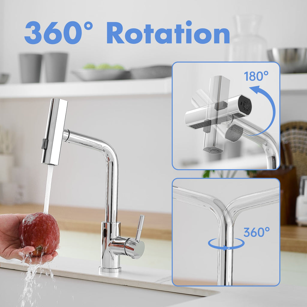 Touchless Kitchen Faucet, Hands Free Automatic Smart Kitchen Faucet, Stainless Steel Touchless Kitchen Faucet