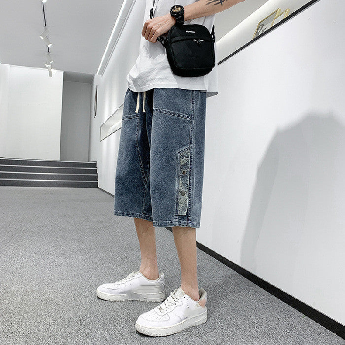 Men's Large Loose Fit Five-Point Slim Shorts