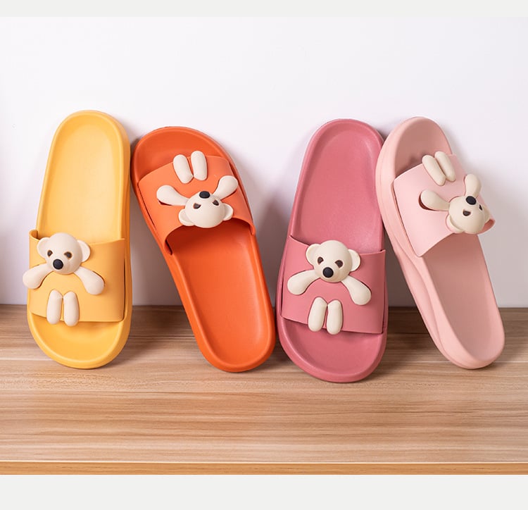 Cartoon Bear Sandals for Girls and Couples