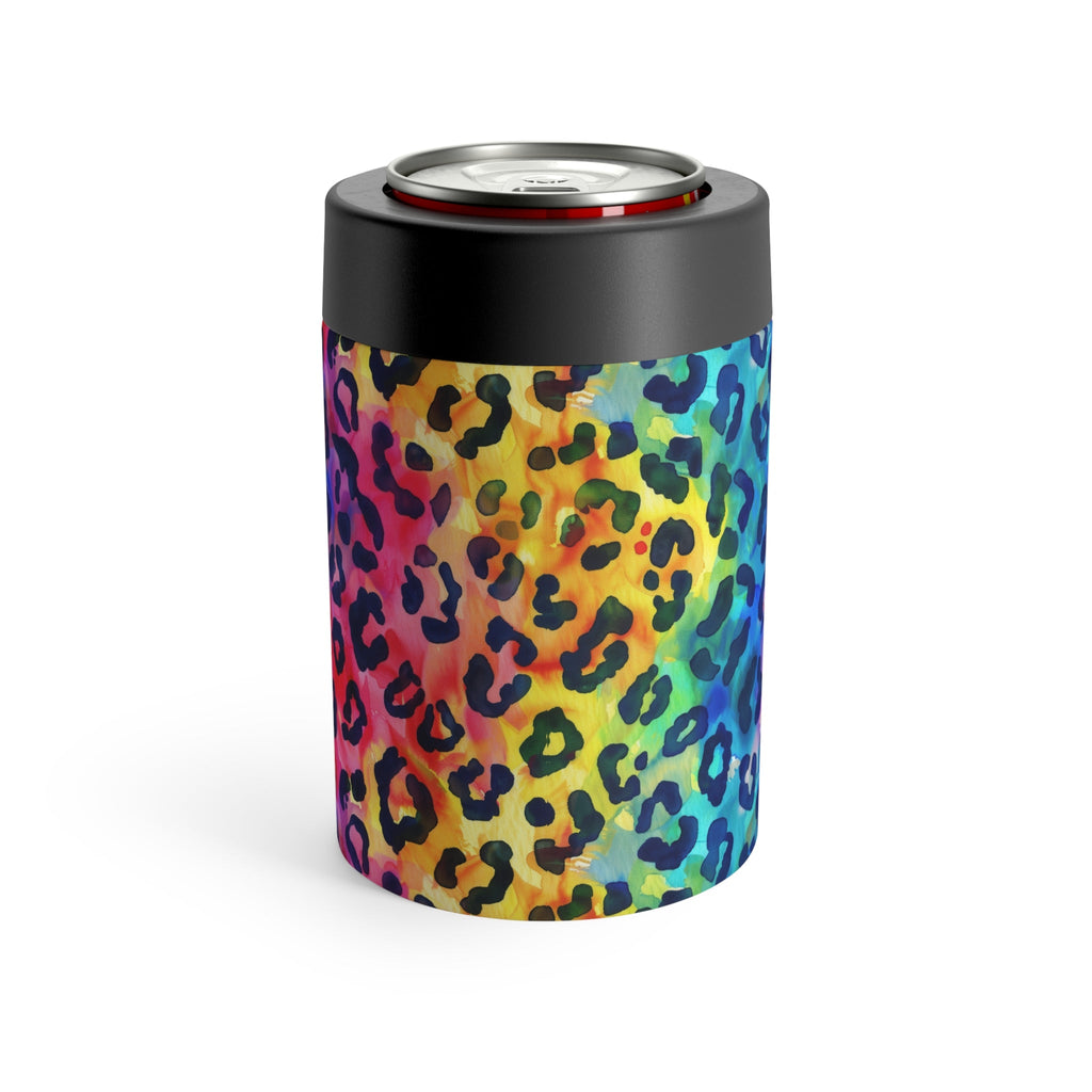 Bespattered Facade Rainbow Watercolor Leopard Can Holder