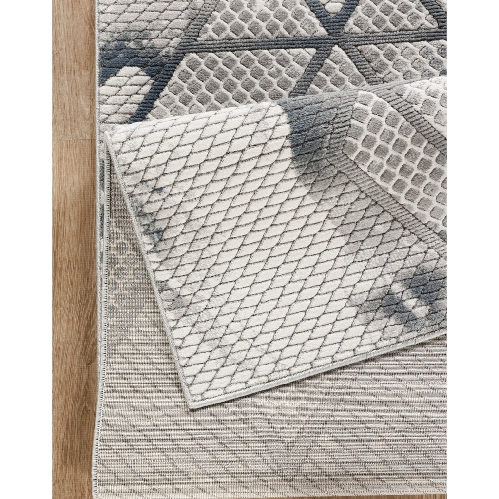 Geometrix GC_DIM1006 Gray 7 ft. 10 in. x 10 ft. 6 in. Contemporary Area Rug with Geometric 3D Effect