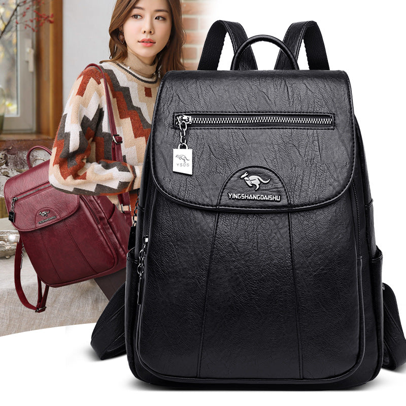 New Women’s Leather Backpack - Stylish Anti-Theft Travel Bag