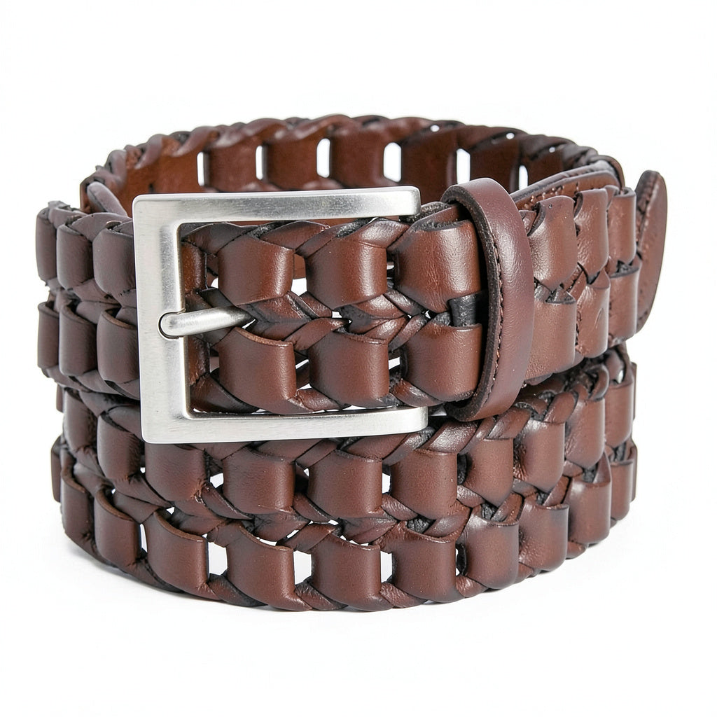 Perry Ellis Mens Link-Braid Belt, Size Large