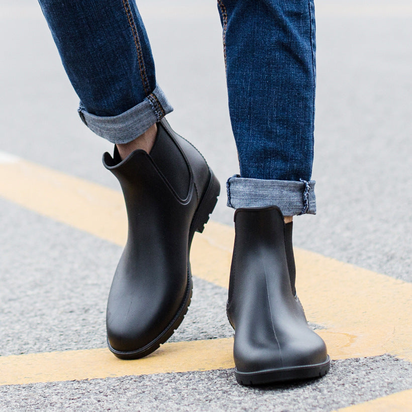 Fashion Waterproof Low-top Men's Chelsea Rain Boots