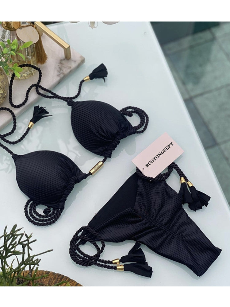 2022 New European Style Solid Color Bikini Wholesale