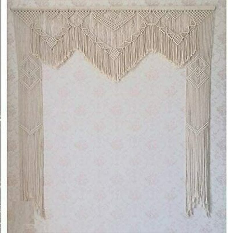 Riseon Large 71 W x 86 L Handmade Macrame Wedding Backdrop, Macrame Wedding Arch