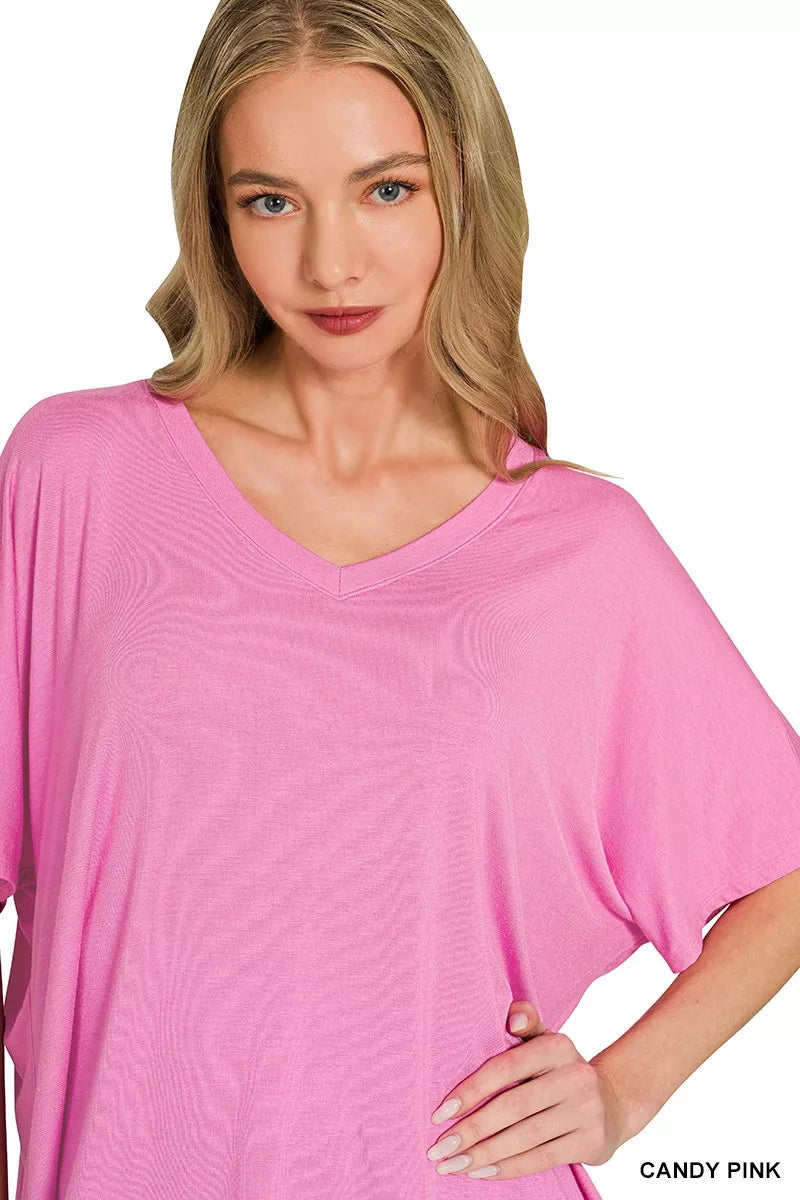 Zenana V-neck Oversized Top & Pants Set