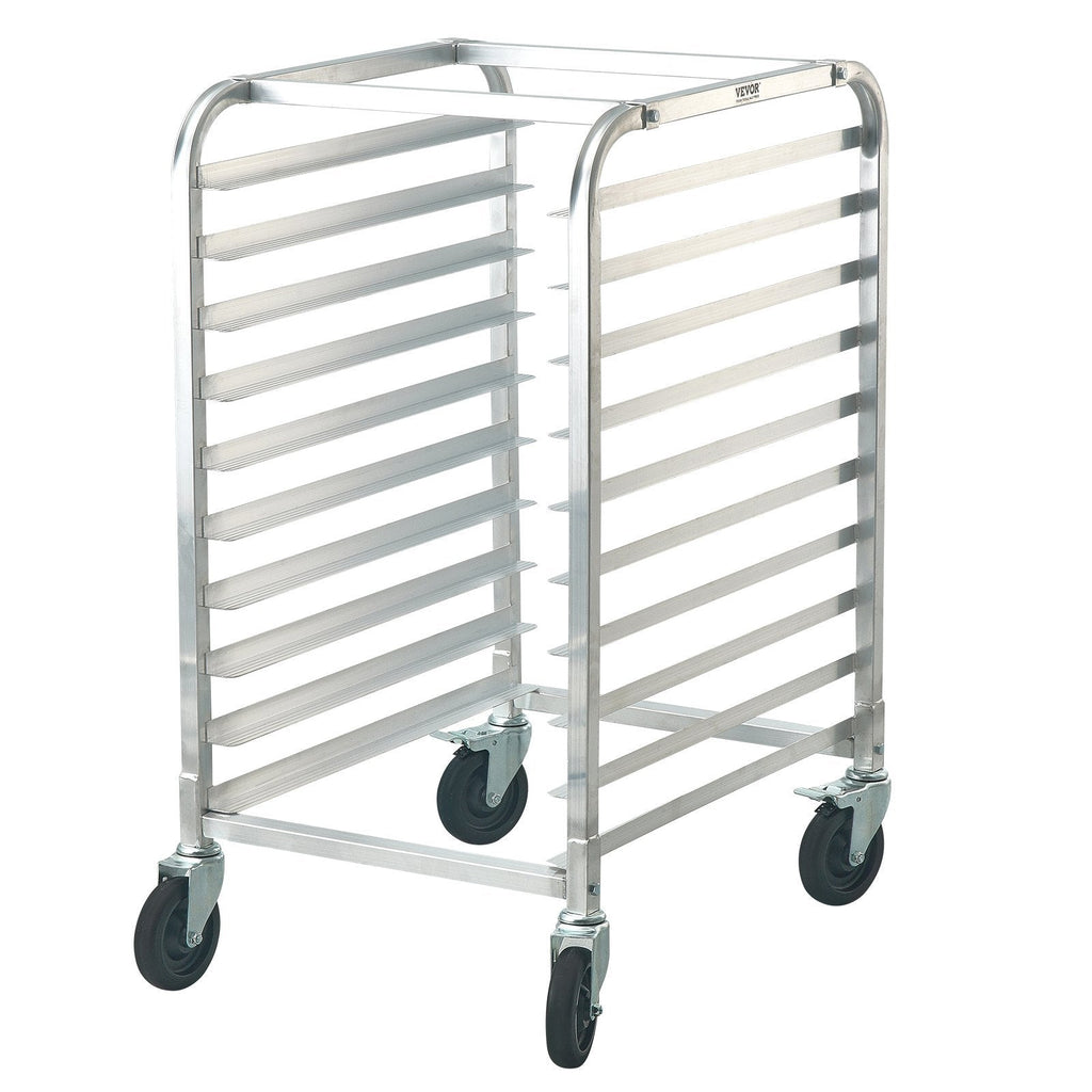 Bun Pan Rack, 10-Tier Commercial Bakery Racks with Brake Wheels, Aluminum Racking Trolley Storage for Half & Full Sheet, Speed Rack For Kitchen Home, Bread Baking Equipment, 26'L x 20.3'W x 39'H