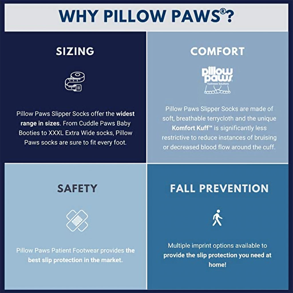Pillow Paws® Ankle High Double Imprint Terries™ Slipper Socks, 3X-Large 1099-001
