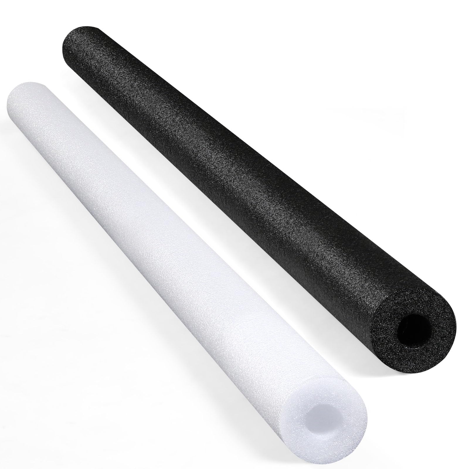 Hanaive 2 Pack Pool Noodles 52 Inch Foam Pool Swim Noodles Hollow Foam Noodle for Swimming Floats DIY Floating Craft Projects (Black White)