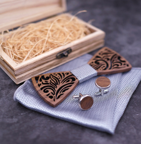Wooden Bow Tie and Tie Set