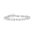 14K White Gold 2.0 Cttw Princess Cut Invisible Set Diamond Rectangular Link Bracelet (I-J Color, I1-I2 Clarity) - 7.25"