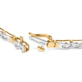10k Yellow Gold 1.00 Cttw Baguette-Cut Channel Diamond Link Bracelet
