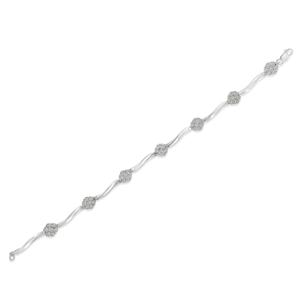 Sterling Silver Diamond Link Bracelet (1 cttw, H-I Color, I1-I2 Clarity)