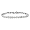 .925 Sterling Silver 1.0 cttw Miracle Set Diamond Spiraling Bezel Link Bracelet(I-J Color, I3 Clarity) -7.25"